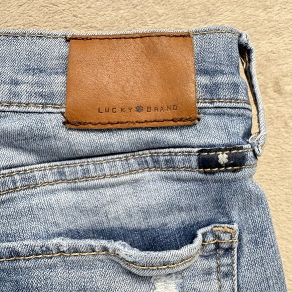 Lucky Brand Brooke Skinny Jeans Womens 6/28 Blue Mid Rise Stretch Distressed - Picture 12 of 13